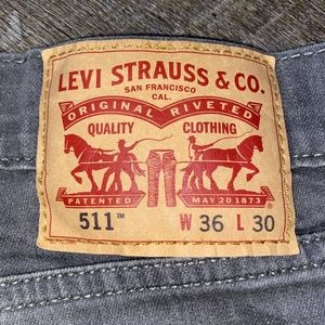 Grey Levi 511 Jeans 36x30